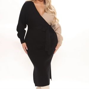 Mona Colorblock Midi Sweater Dress